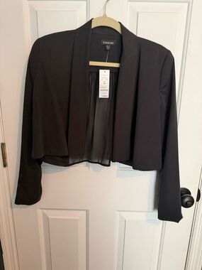 bebe Black Cropped Open-Front Blazer